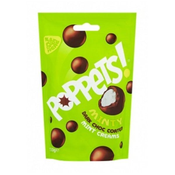 Poppets Dark Choc Coated Mint Creams 130g