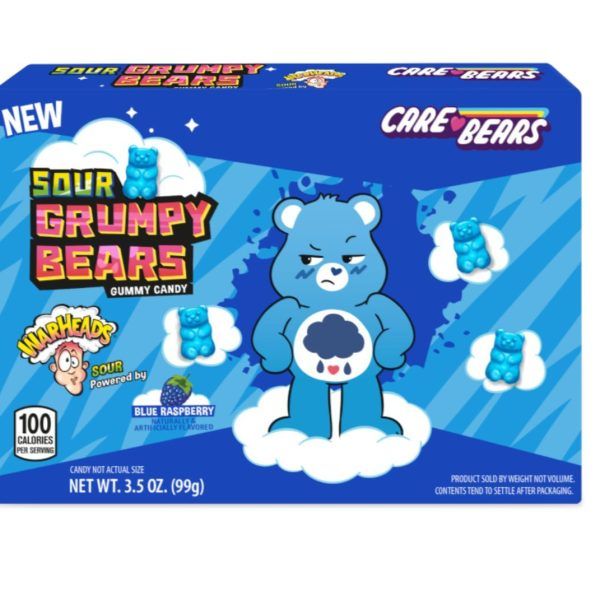 Warheads Sour Grumpy Bears Blue Raspberry Theatre Box